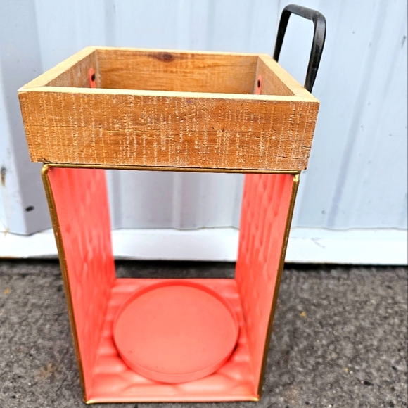 CANDLE HOLDER Rustic Metal Wood Fall Decorative - Picture 4 of 6